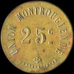 Jeton de 25 centimes �mis par l'Union Montrougienne � Montrouge (92120 - Hauts-de-Seine) - avers