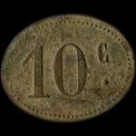 Jeton de 10 centimes (sans monogramme CM) �mis par le Grand H�tel Saint Martin - C.Maire � Mont-Saint-Martin (54350 - Meurthe-et-Moselle) - revers