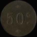 Jeton de 50 centimes �mis par Grandvilliers - Pain - Viande - Bonneterie � Mormant (77720 - Seine-et-Marne) - revers