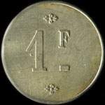Jeton de 1 franc �mis par Grandvilliers - Pain - Viande - Bonneterie � Mormant (77720 - Seine-et-Marne) - revers