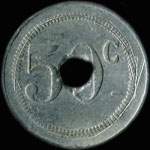 Jeton de 50 centimes �mis par la Cantine Ricklin � Mourmelon (51400 - Marne) - revers