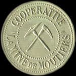 Jeton de n�cessit� 20 francs Coop�rative La Mine de Moutiers (54660 - Meurthe-et-Moselle) - avers