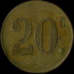 Jeton de 20 centimes �mis par E. Kieffer � Nancy (54000 - Meurthe-et-Moselle) - revers