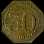 Jeton de 30 centimes �mis par E. Kieffer � Nancy (54000 - Meurthe-et-Moselle) - revers