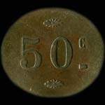 Jeton de 50 centimes �mis par la Brasserie N.Kempf � Nancy (54000 - Meurthe-et-Moselle) - revers