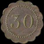 Jeton de 30 centimes �mis par le Caf� de la Com�die � Nancy (54000 - Meurthe-et-Moselle) - revers