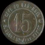 Jeton de 30 centimes �mis par le Caf� du Bas-Rhin - 5, Faubourg Saint-Jean� Nancy (54000 - Meurthe-et-Moselle) - avers