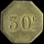 Jeton de 30 centimes �mis par le Caf� du Point Central � Nancy (54000 - Meurthe-et-Moselle) - revers