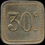 Jeton de 30 centimes �mis par l'Excelsior � Nancy (54000 - Meurthe-et-Moselle) - revers