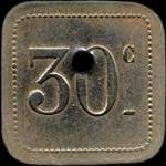Jeton de 30 centimes trou� �mis par l'Excelsior � Nancy (54000 - Meurthe-et-Moselle) - revers