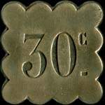 Jeton de 30 centimes �mis par le Grand Caf� Glacier � Nancy (54000 - Meurthe-et-Moselle) - revers