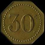 Jeton de 30 centimes �mis par la Grande Taverne de Nancy � Nancy (54000 - Meurthe-et-Moselle) - revers