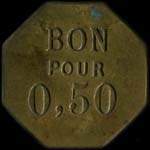 Jeton de 50 centimes �mis par les Halles Centrales de Nancy - Ch. Vincent � Nancy (54000 - Meurthe-et-Moselle) - revers