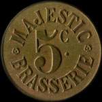 Jeton de 5 centimes �mis par Majestic - Brasserie � Nancy (54000 - Meurthe-et-Moselle) - avers