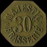 Jeton de 30 centimes �mis par Majestic - Brasserie � Nancy (54000 - Meurthe-et-Moselle) - avers