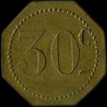 Jeton de 30 centimes �mis par Majestic - Brasserie � Nancy (54000 - Meurthe-et-Moselle) - revers