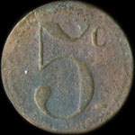 Jeton de 5 centimes �mis par Salle Stanislas - Contr�le - � Nancy (54000 - Meurthe-et-Moselle) - revers