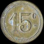 Jeton de 15 centimes �mis par Salle Stanislas - Contr�le - � Nancy (54000 - Meurthe-et-Moselle) - revers