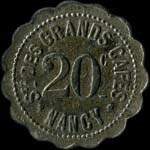 Jeton de 20 centimes �mis par la Soci�t� des Grands Caf�s � Nancy (54000 - Meurthe-et-Moselle) - avers