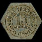 Jeton de 15 centimes émis par la Compagnie des Tramways de Nantes (44000 - Loire-Atlantique) - revers
