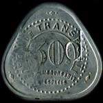 Jeton de 30 centimes avec contremarque ovale + contremarque d sur le c émis par la Compagnie des Tramways de Nantes (44000 - Loire-Atlantique) - revers