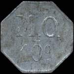 Jeton de 10 centimes type 1 émis par les Messageries de l'Ouest à Nantes (44000 - Loire-Atlantique) - revers