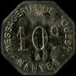 Jeton de 10 centimes type 2 émis par les Messageries de l'Ouest à Nantes (44000 - Loire-Atlantique) - avers