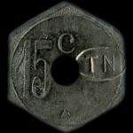 Jeton de 15 centimes type 2 émis par les Tramways de Nantes (44000 - Loire-Atlantique) - revers