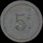 Jeton de 5 centimes 1917 �mis par A l'Aiglon � Narbonne (11000 - Aude) - revers