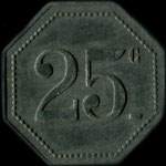 Jeton de 25 centimes 1917 �mis par A l'Aiglon � Narbonne (11000 - Aude) - revers