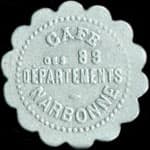 Jeton de 1 franc �mis par le Caf� des 89 d�partements � Narbonne (11000 - Aude) - avers