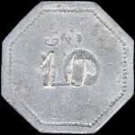 Jeton de 10 centimes (rare :10 surfrapp� sur 5) �mis par le Grand Caf�-Glacier Saturnin � Narbonne (11000 - Aude) - revers