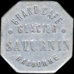 Jeton de 10 centimes en aluminium �mis par le Grand Caf�-Glacier Saturnin � Narbonne (11000 - Aude) - avers