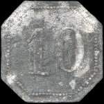 Jeton de 10 centimes en zinc �mis par le Grand Caf�-Glacier Saturnin � Narbonne (11000 - Aude) - revers