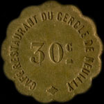 Jeton de 30 centimes �mis par le Caf� Restaurant du Cercle de Neuilly � Neuilly-sur-Seine (92200 - Hauts-de-Seine) - avers