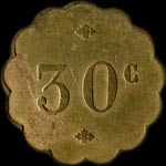 Jeton de 30 centimes �mis par le Caf� Restaurant du Cercle de Neuilly � Neuilly-sur-Seine (92200 - Hauts-de-Seine) - revers