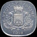 Jeton de 20 centimes 1918 (type avec le point sous e) �mis par la Solidarit� Commerciale et Industrielle � Neuilly-sur-Seine (92200 - Hauts-de-Seine) - avers