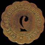 Jeton de 2 francs �mis par le Caf� Restaurant du Nouveau Paris � Neuilly-sur-Seine (92200 - Hauts-de-Seine) - revers