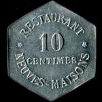 Jeton de 10 centimes émis par le Restaurant - Neuves-Maisons - Société Coopérative - Haute-Moselle à Neuves-Maisons (54230 - Meurthe-et-Moselle) - revers