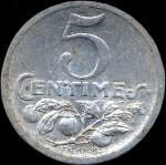Jeton de 5 centimes 1920 émis par la Chambre de Commerce de Nice (06000 - Alpes-Maritimes) - revers