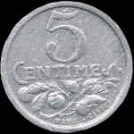 Jeton de 5 centimes 1922 émis par la Chambre de Commerce de Nice (06000 - Alpes-Maritimes) - revers
