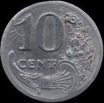 Jeton de 10 centimes 1920 émis par la Chambre de Commerce de Nice (06000 - Alpes-Maritimes) - revers