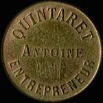 Jeton de 10 centimes émis par Quintaret Antoine Entrepreneur à Nice (06000 - Alpes-Maritimes) - avers