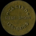 Jeton de 2 francs émis par le Casino Niederbronn-les-Bains (67110 - Bas-Rhin) - avers
