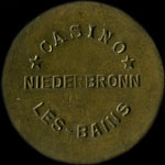 Jeton de 2 francs �mis par le Casino Niederbronn-les-Bains (67110 - Bas-Rhin) - avers