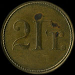 Jeton de 2 francs émis par le Casino Niederbronn-les-Bains (67110 - Bas-Rhin) - revers