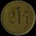 Jeton de 2 francs �mis par le Casino Niederbronn-les-Bains (67110 - Bas-Rhin) - revers