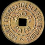 Jeton de 250 grammes de pain �mis par la Soci�t� Coop�rative de N&oelig;ux-les-Mines (62290&nbsp;-&nbsp;Pas-de-Calais) - avers