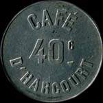 Jeton de 40 centimes �mis par le Caf� d'Harcourt - Nogent-sur-Marne (94130 - Val-de-Marne) - revers