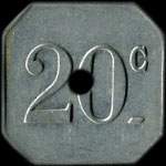 Jeton de n�cessit� 20 centimes Chocolat Menier � Noisiel - type 1 - revers